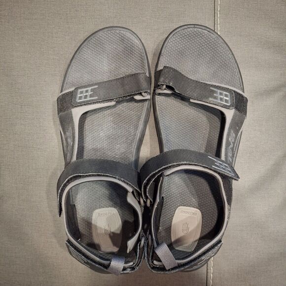 Teva Sandals Men Size 12 Minam SN 4289 Black Gray Shoc Pad Sport Hiking - Picture 4 of 6